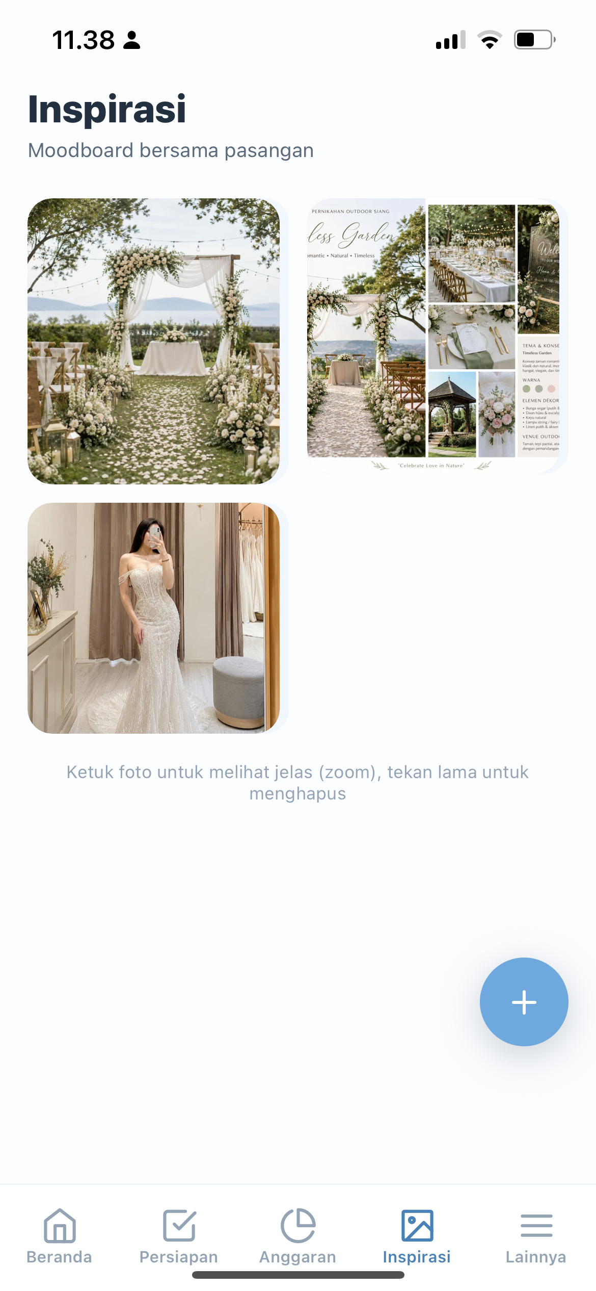 Tampilan Inspirasi di aplikasi Hai Caten
